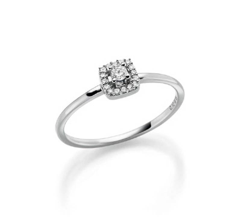 Hvitt gull ring 0,10ct w/si