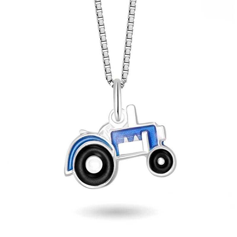 Blå traktor smykke