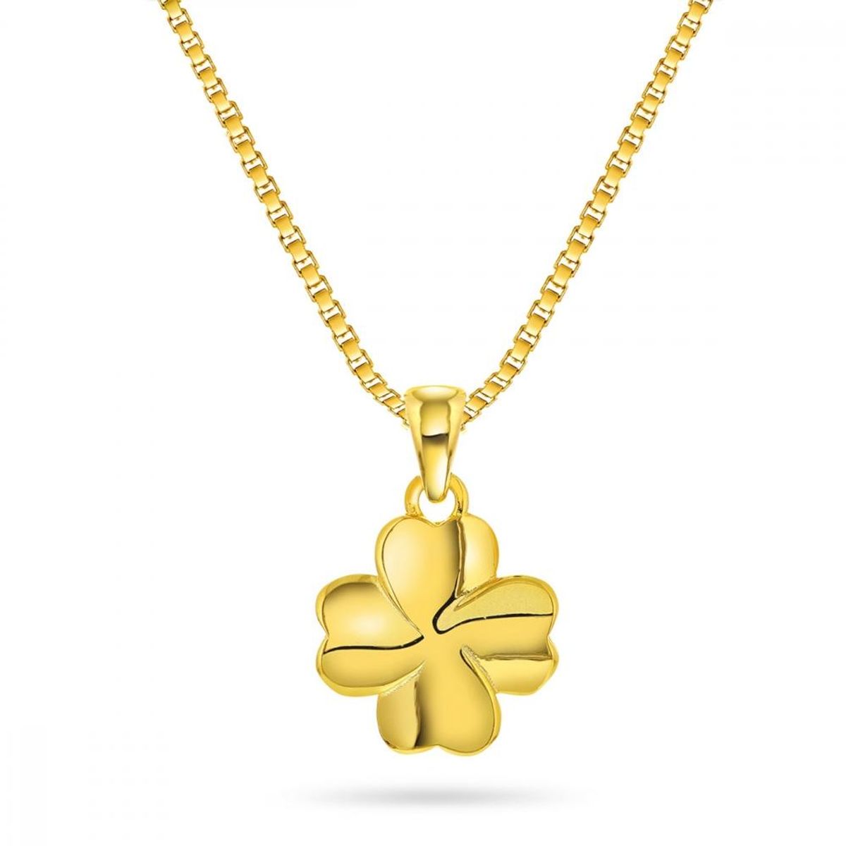 Firkløver smykke i forgylt sølv 