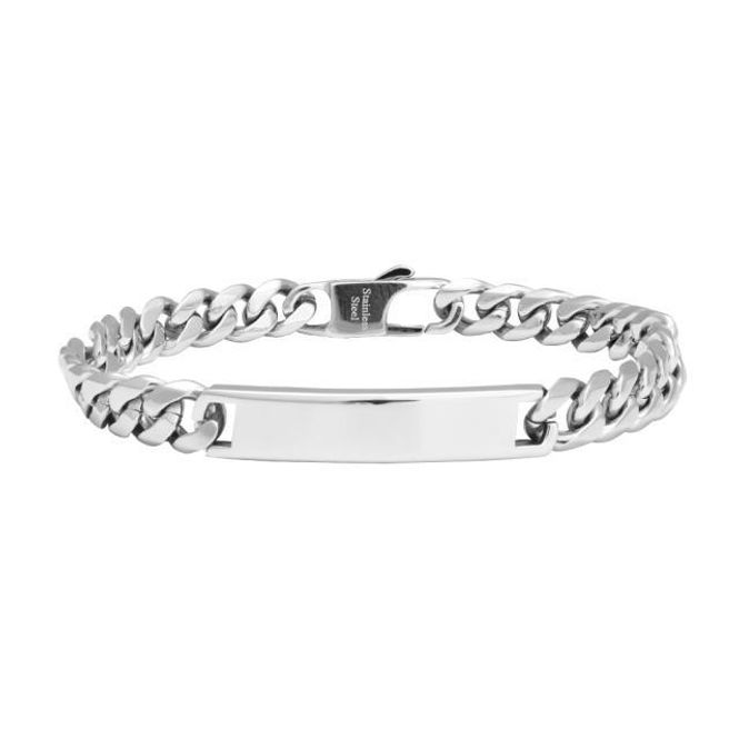 Hovedbilde ID-armbånd blankt stål 7,2mm