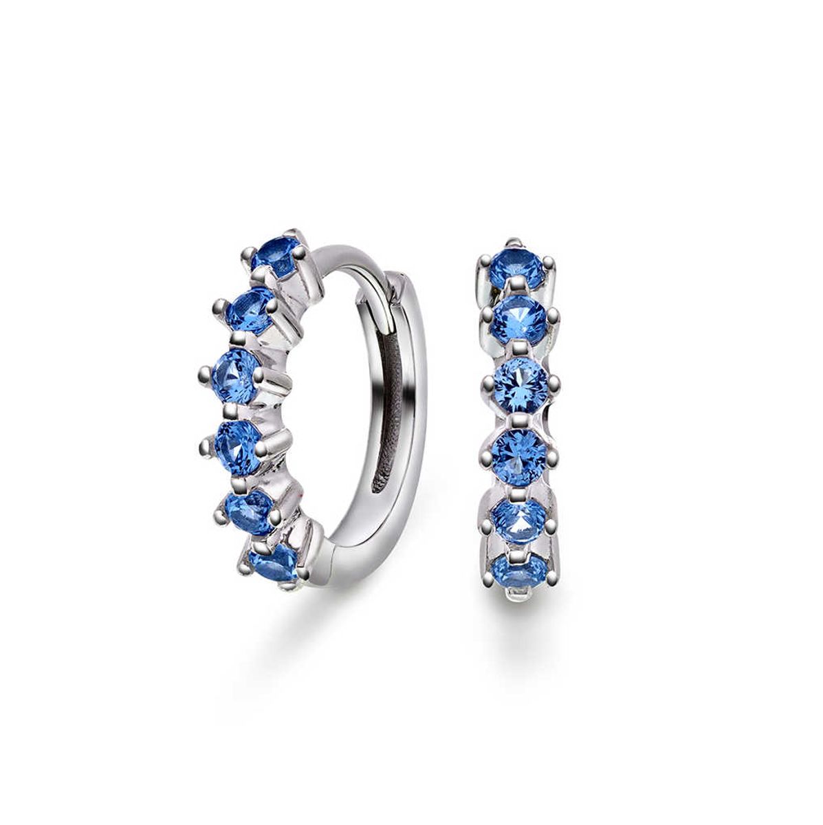 Gulldia Øreringer i sølv med blå zirkonia 