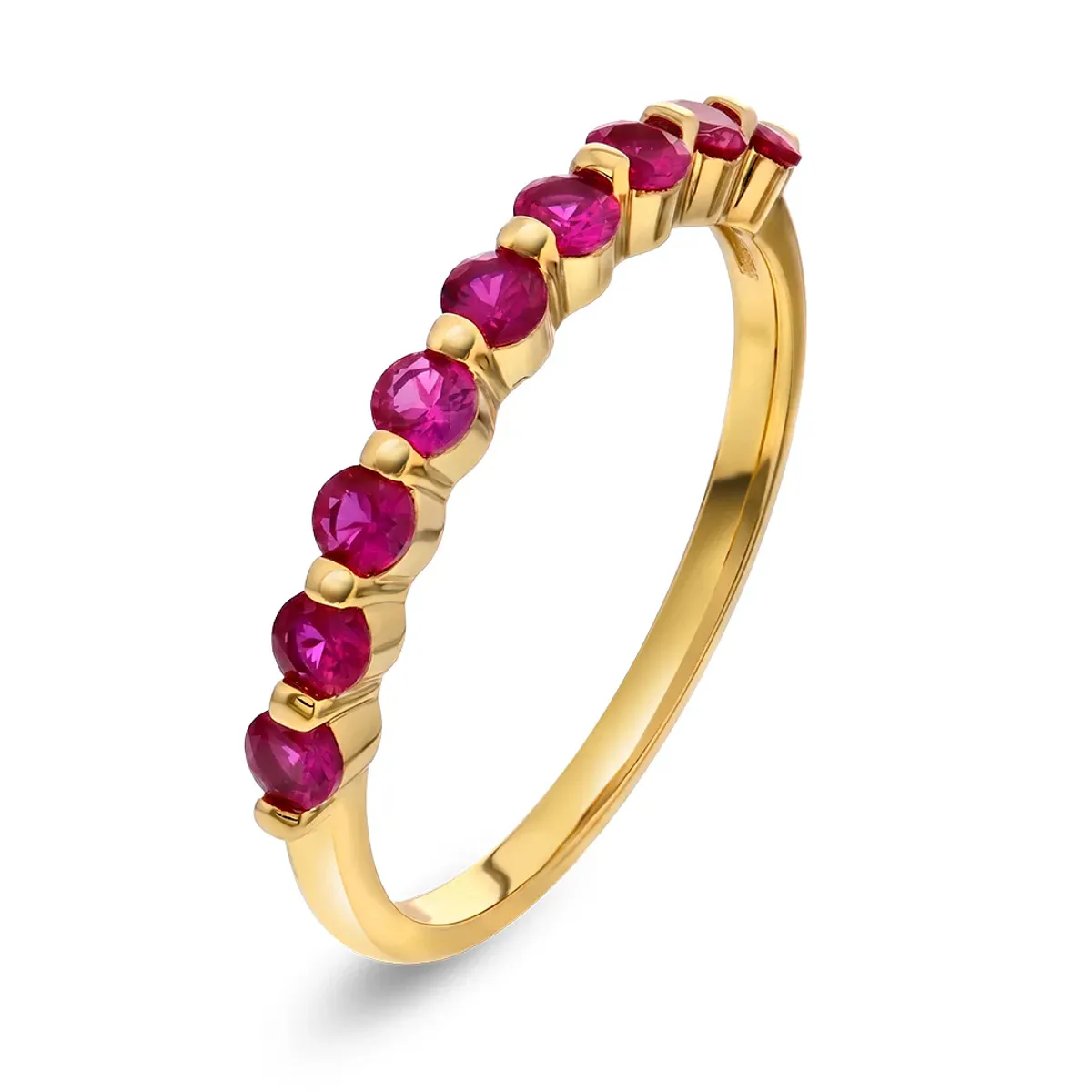 Starlight ring i forgylt sølv rosa stener