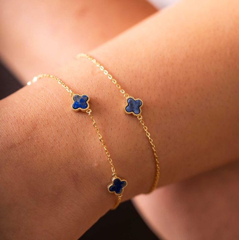 Kløverarmbånd havblå