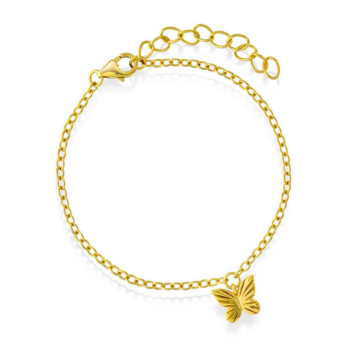Armbånd i forgylt sølv med sommerfugl