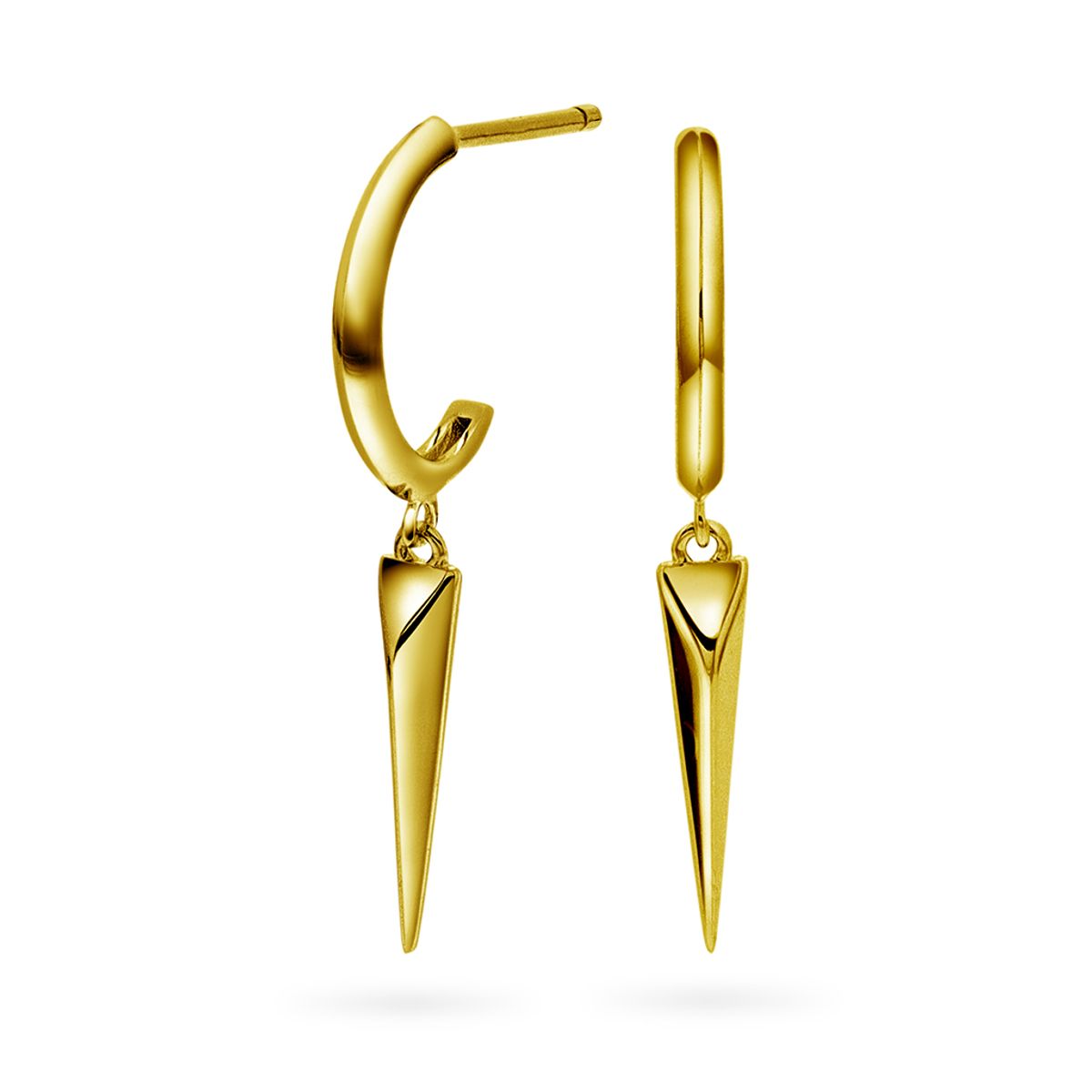 Viper øredobber i forgylt sølv