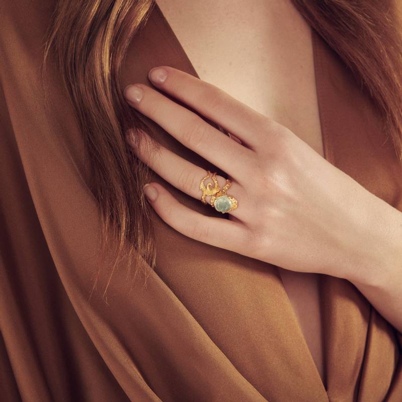 Gudinne ring (Prehnit) Maanesten